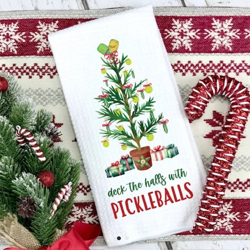 Deck the halls with pickleballs towel – Sense and Humor - fun. clever ...