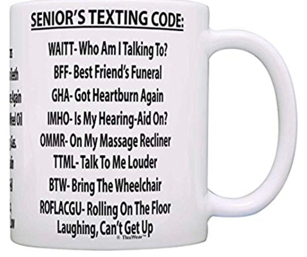 Senior's Texting Code mug