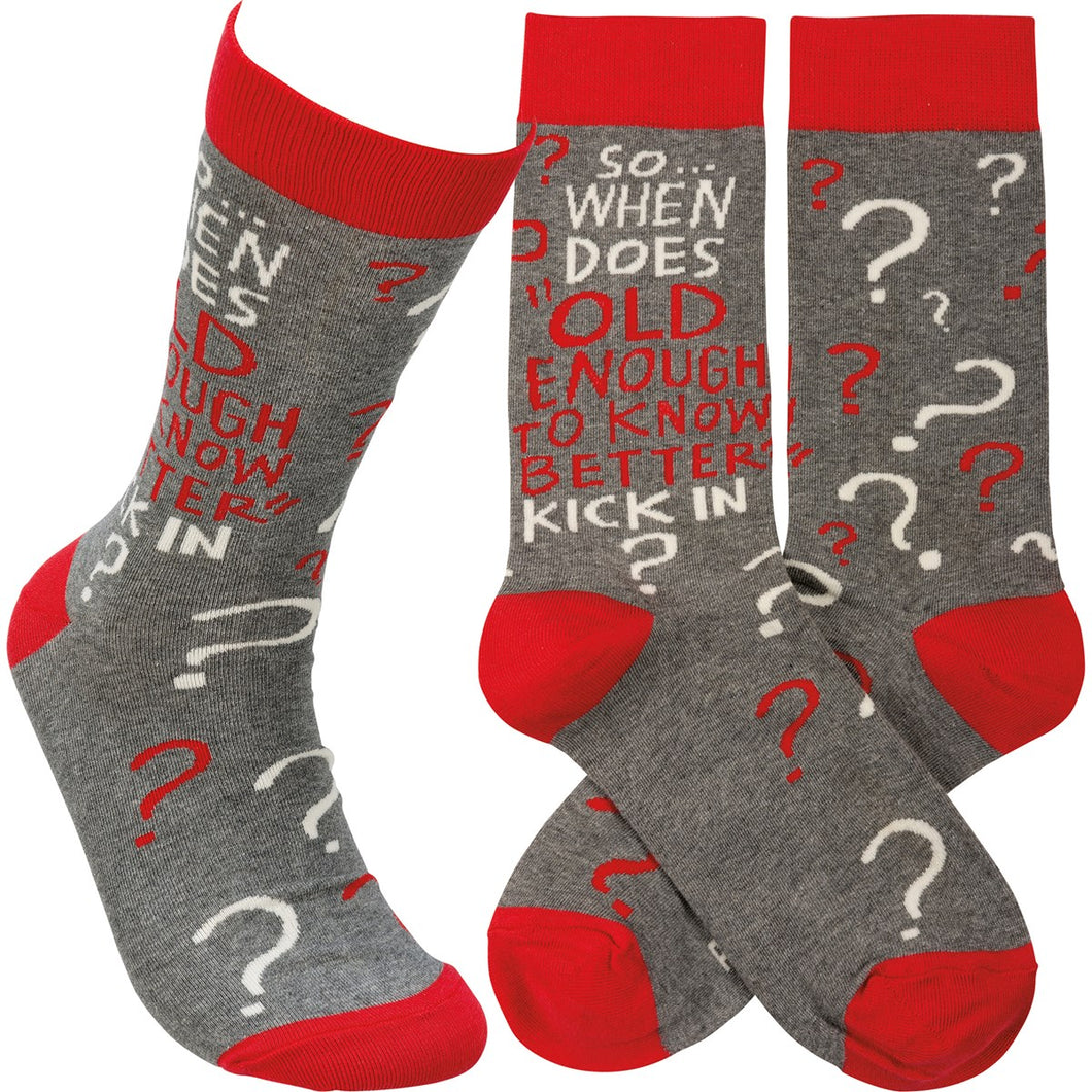 Socks - When Does Old Enough To Know Better