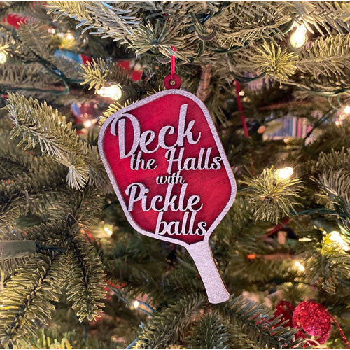 Deck the Halls with Pickleballs Ornament