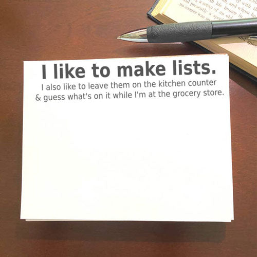 I like to make lists. - Notepad