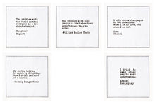 Load image into Gallery viewer, White Cotton Cocktail Napkins with Drinking Quotes

